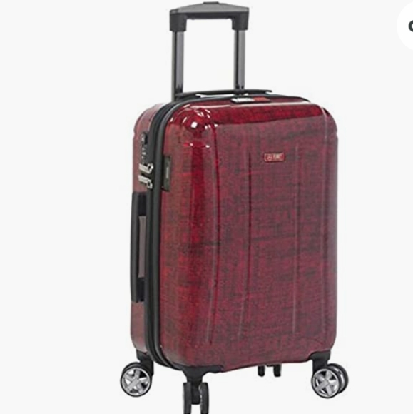 Planet Traveler USA Smart Tech Case Hardside Spinner Carry-on, Red, One Size - Picture 2 of 16